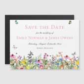 Kleurrijke Wildflower Save the Date Magnetische Uitnodiging (Voorkant / Achterkant)