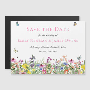 Kleurrijke Wildflower Save the Date Magnetische Uitnodiging
