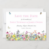 Kleurrijke Wildflower Save the Date Magnetische Uitnodiging (Voorkant)