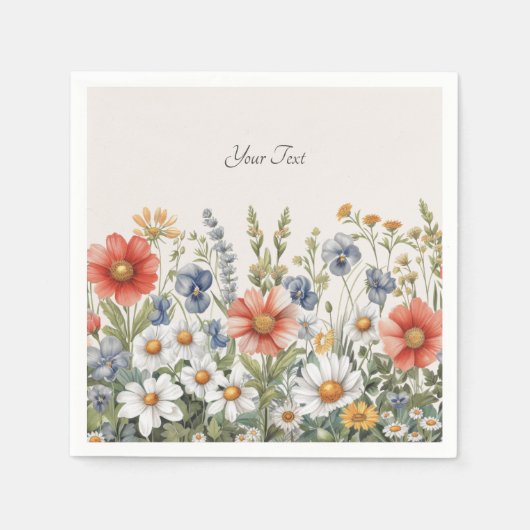 Kleurrijke Wildflower servetten (Voorkant)