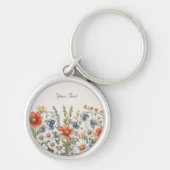 Kleurrijke Wildflower Sleutelhanger (Voorkant)
