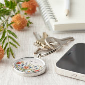 Kleurrijke Wildflower Sleutelhanger (Zijkant)