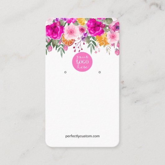 Kleurrijke Wildflower Spring Earing Display Busine Visitekaartje (Voorkant)