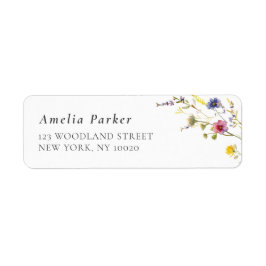 Kleurrijke Wildflower Spring Floral Retouradres Etiket