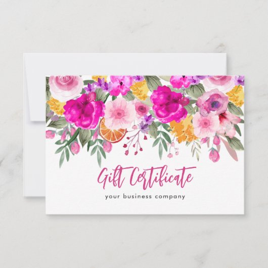 Kleurrijke Wildflower Spring Gift Certificaat (Voorkant)