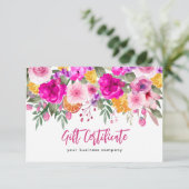 Kleurrijke Wildflower Spring Gift Certificaat (Staand voorkant)