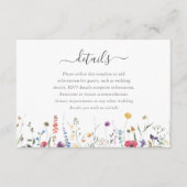 Kleurrijke Wildflower Spring Summer Wedding Detail Informatiekaartje (Voorkant)