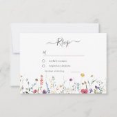Kleurrijke Wildflower Spring Summer Wedding RSVP Kaartje (Voorkant)