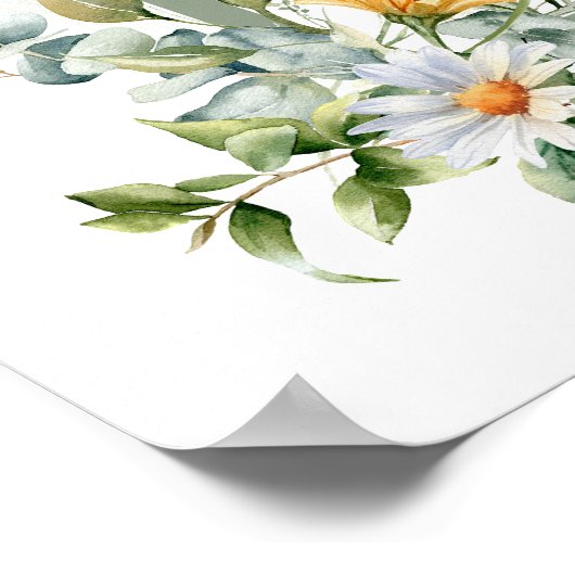 Kleurrijke Wildflower Spring Wedding Welkomstbord Poster (Hoek)