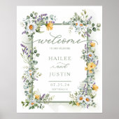 Kleurrijke Wildflower Spring Wedding Welkomstbord Poster (Voorkant)