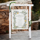 Kleurrijke Wildflower Spring Wedding Welkomstbord Poster