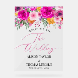 Kleurrijke Wildflower Spring welkom acryl teken Acryl Bord