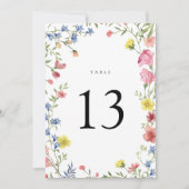 Kleurrijke Wildflower Sprookje Trouwtafel nummer (Voorkant)