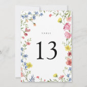 Kleurrijke Wildflower Sprookje Trouwtafel nummer (Achterkant)