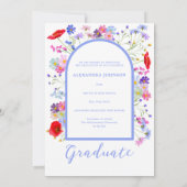 Kleurrijke Wildflower stijlvolle boog Afstuderen f Aankondiging (Achterkant)