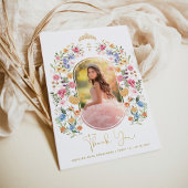 Kleurrijke Wildflower Sweet 16 Quinceanera Foto Bedankkaart