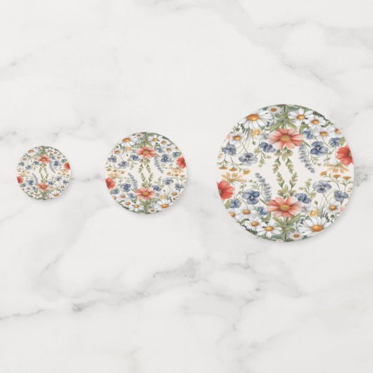 Kleurrijke Wildflower Tafel Confetti (Achterkanten)