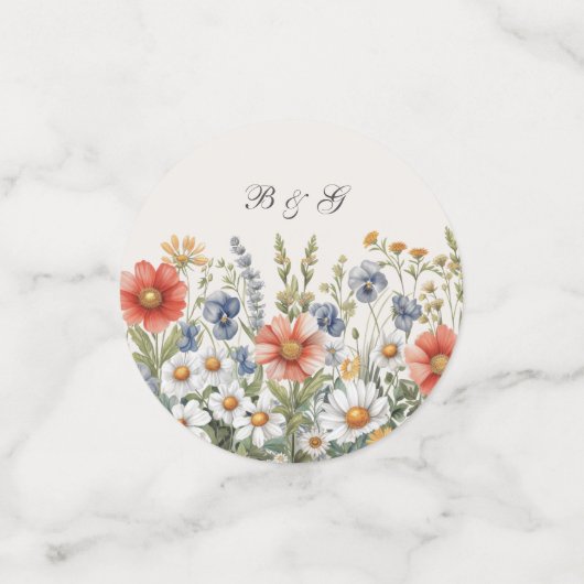 Kleurrijke Wildflower Tafel Confetti (Kleine voorkant)