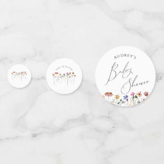 Kleurrijke Wildflower tafel Confetti (Voorkanten)