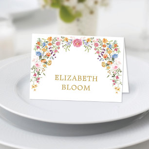 Kleurrijke Wildflower Tafel Zitplaatsen Kaarten