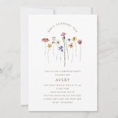 Kleurrijke Wildflower Tiende Verjaardagsfeest Kaart (Voorkant)