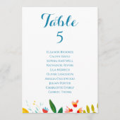 Kleurrijke Wildflower Trouwtafel Zitting Grafiek (Voorkant)