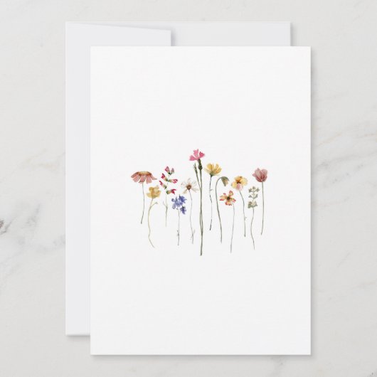 Kleurrijke Wildflower Twaalfde Verjaardagsfeest Kaart (Achterkant)