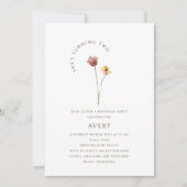 Kleurrijke Wildflower Tweede Verjaardagsfeest Kaart (Voorkant)