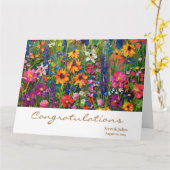 Kleurrijke Wildflower veld bruiloft groet Kaart (Gele Bloem)