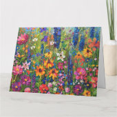 Kleurrijke Wildflower veld bruiloft groet Kaart (Achterkant)