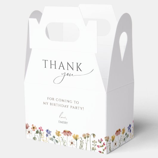 Kleurrijke Wildflower Verjaardag Dank u Bedankdoosjes (Geopend)