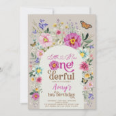 Kleurrijke Wildflower Verjaardag Miss ONEderful Pa Kaart (Voorkant)