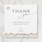 Kleurrijke Wildflower Verjaardag Plein Dank u Bedankjes Labels (Voorkant)