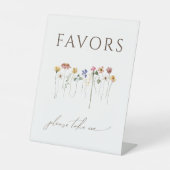 Kleurrijke Wildflower Verjaardagsfeest Favorieten Reclamebord Met Voetstuk (Voorkant)