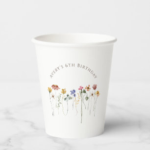 Kleurrijke Wildflower verjaardagsfeestje Papieren Bekers
