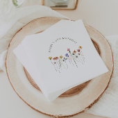 Kleurrijke Wildflower verjaardagsfeestje Servet