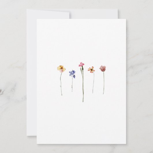 Kleurrijke Wildflower Vijfde Verjaardagsfeest Kaart (Achterkant)