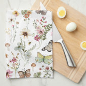 Kleurrijke  Wildflower Vlinders Botanisch Theedoek (Quarter Fold)