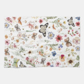 Kleurrijke  Wildflower Vlinders Botanisch Theedoek (Horizontaal)