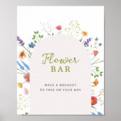 Kleurrijke Wildflower Vrijgezellenfeest Bloem Bar Poster (Voorkant)