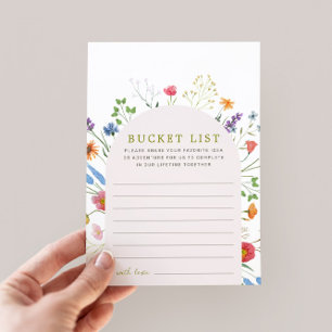 Kleurrijke Wildflower Vrijgezellenfeest Bucket Lis Advieskaart