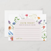 Kleurrijke Wildflower Vrijgezellenfeest Datum Nach Informatiekaartje (Voorkant / Achterkant)