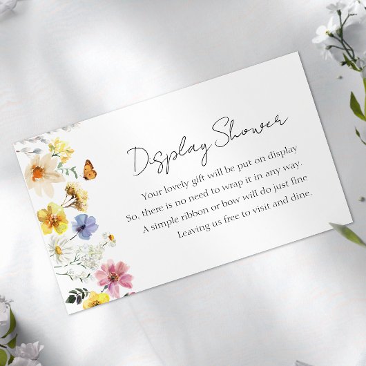 Kleurrijke Wildflower Vrijgezellenfeest Display Do Informatiekaartje