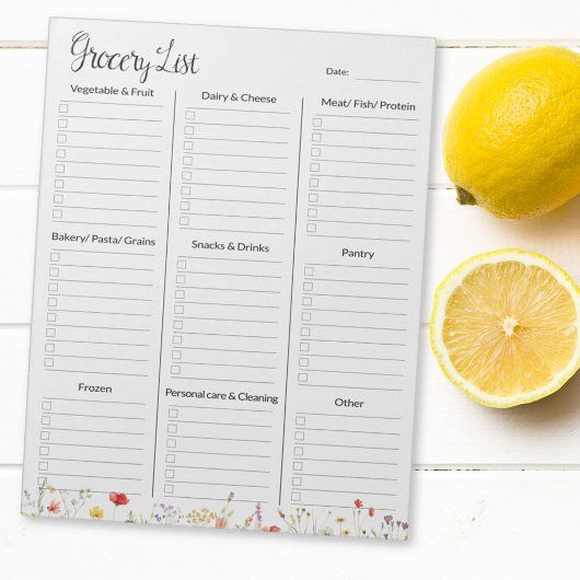 Kleurrijke Wildflower Waterverf Bloemen boodschapp Notitieblok