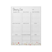 Kleurrijke Wildflower Waterverf Bloemen boodschapp Notitieblok (Linkerzijde)