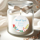 Kleurrijke Wildflower Waterverf bruiloft Dank u Ronde Sticker