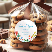 Kleurrijke Wildflower Waterverf bruiloft Dank u Ronde Sticker