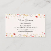 Kleurrijke Wildflower Waterverf Summer Floral Visitekaartje (Achterkant)