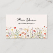 Kleurrijke Wildflower Waterverf Summer Floral Visitekaartje (Voorkant)