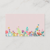 Kleurrijke Wildflower Waterverf Tuin Feest Informatiekaartje (Achterkant)